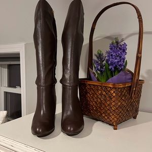 Michael Kors Brown Leather Wedge Boots